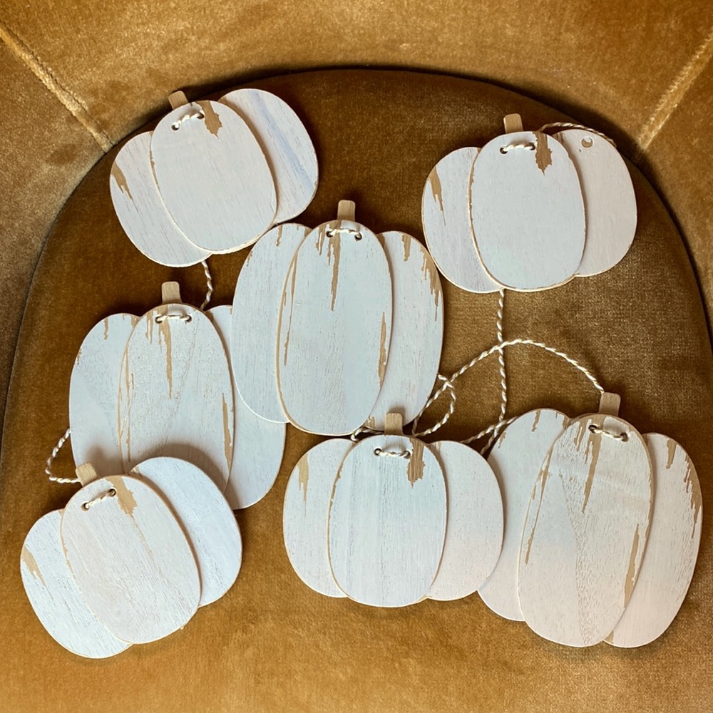 Target White Fall Decor Wood Pumpkin Garland